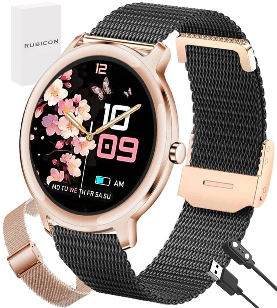 Zegarek SMARTWATCH RUBICON RNBE66 rosegold / 2 siatki mesh 1