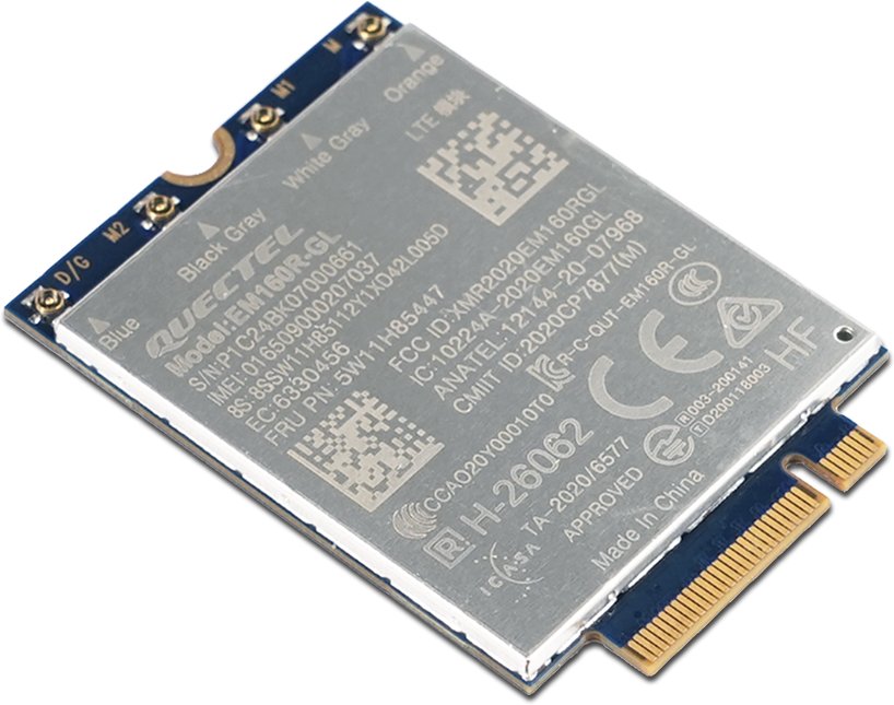 Lenovo WWAN modulis, skirtas X1 Carbon Gen 12 / P16v Gen 2 | ThinkPad Quectel EM160R-GL 4G LTE-A Cat 16 M.2 | 42 x 30 x 2,3 mm 1