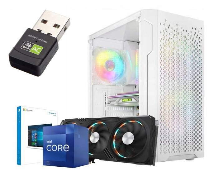 BIAŁY KOMPUTER GAMINGOWY DO GIER RYZEN 5 5600 32GB RTX 5060 8GB M.2 1TB W11 1