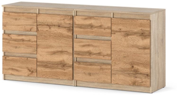Komoda Dąb Sonoma Szafka Do Salonu 160cm Pojemne Szuflady Duży Schowek 1