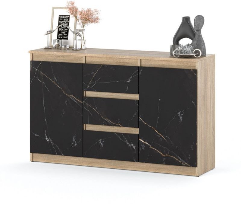 Komoda Pojemna 120cm Szafka Do Salonu Duża 3 Szuflady Sonoma San Sebastian 1