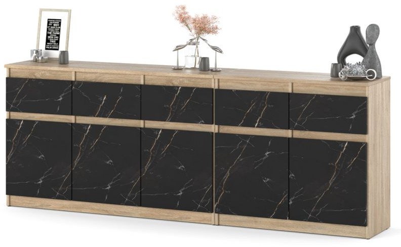 Komoda Szafka 5 Szuflad 200cm Do Salonu Sypialni Duża Sonoma San Sebastian 1