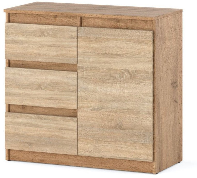 Komoda Do Pokoju Dziecięcego 80cm Nowoczesna 3 Szuflady Dąb Wotan Sonoma 1