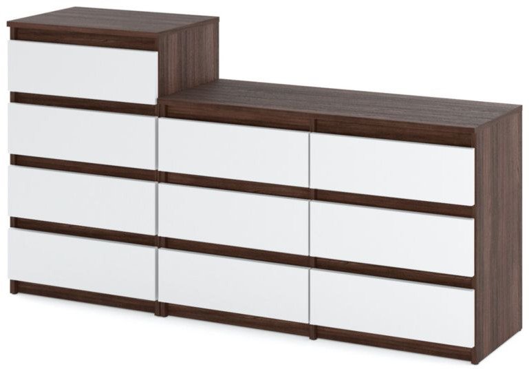 Komoda 10 Szuflad Pojemna Nowoczesna Szafka Rtv 160cm Dąb Wenge Biały Mat 1