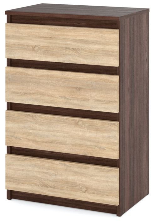 Komoda 4 Szuflady 60cm Pojemna Szafka Rtv Sypialnia Salon Dąb Wenge Sonoma 1