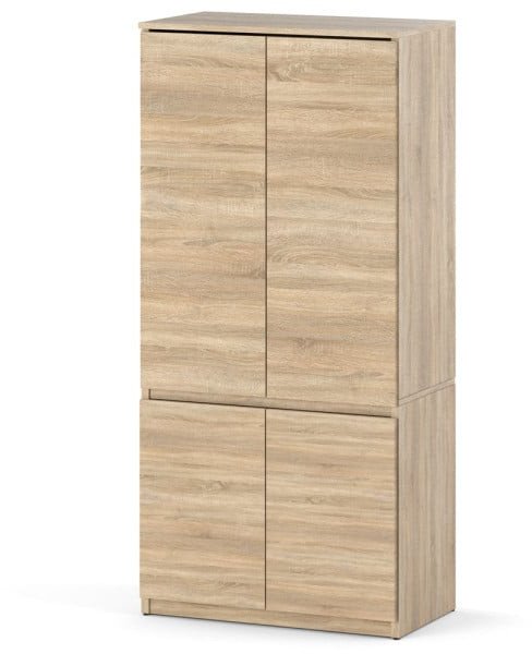 Szafa Drewniana Garderoba Z Półkami Drążkiem 80cm Nowoczesna Dąb Sonoma 1