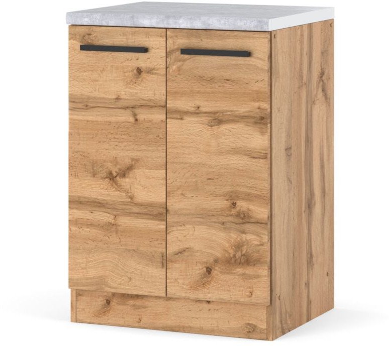 szafka kuchenna stojąca drewniana z blatem modułowa blande 60cm dąb wotan 1