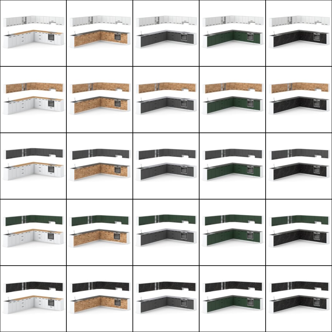 Zestaw Kuchenny Nowoczesny Duży Narożny 6.8m Wotan Wotan San Sebastian