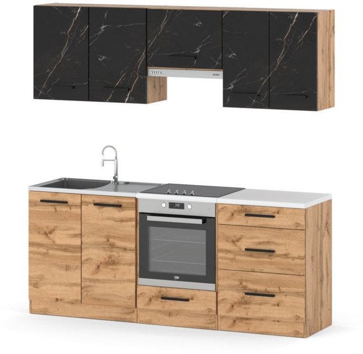 Kuchnia Modułowa Z Blatem Pojemnik Mała 2.0m Wotan San Sebastian Dąb Wotan