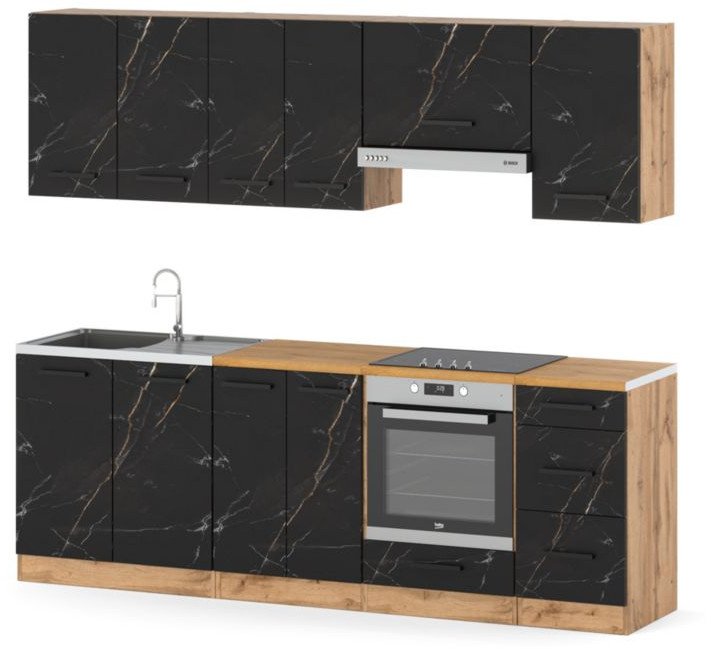 Kuchnia Modułowa Z Blatem Mała Mokka Plus 2.4m Zestaw Wotan San Sebastian 1
