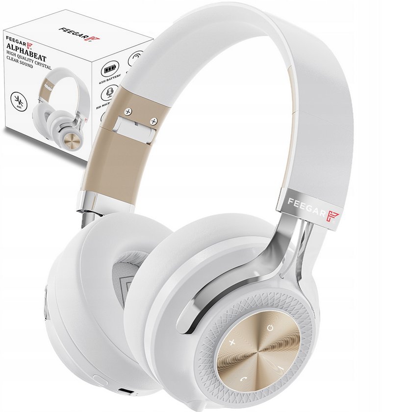 Słuchawki Bezprzewodowe FEEGAR AlphaBeat ANC Nauszne 65H Bluetooth 5.4 Mikrofon 1