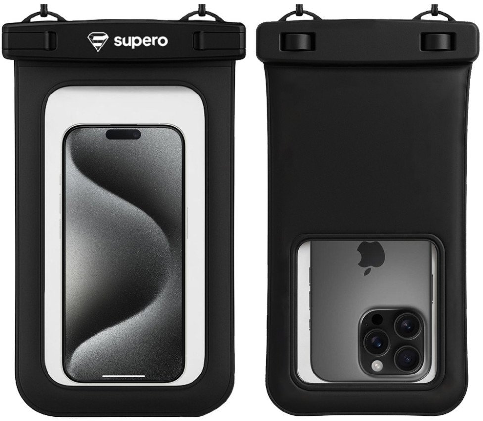 Etui wodoszczelne na telefon do 7.5" Supero, czarne 1
