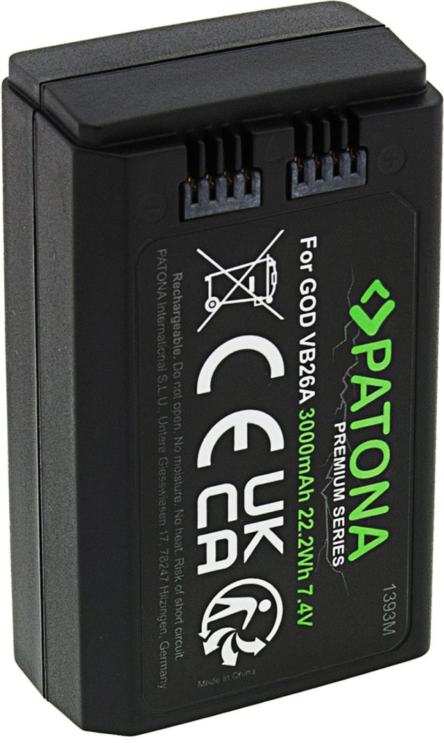 Bateria PATONA Premium do lampy błyskowej Godox VB26 VB26A V850III V1 z ogniwami Samsung 1