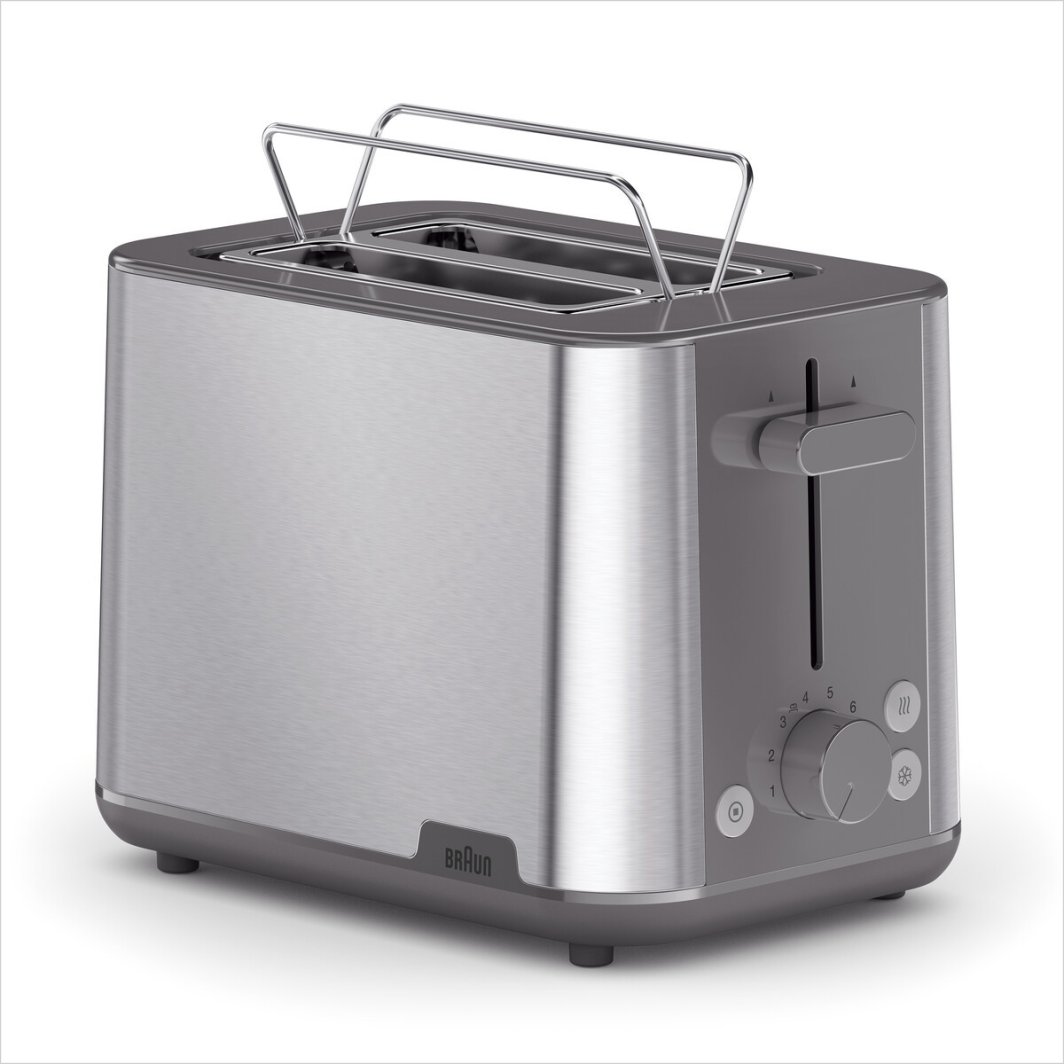 Toaster PurShine HT 1510 GY(edelstahl/grau, 900 Watt, für 2 Scheiben Toast) 1