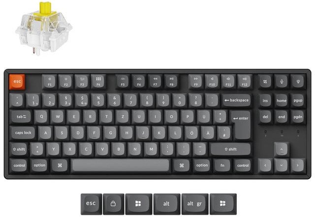 K8 Max(schwarz/grau, DE-Layout, Keychron Super Banana, Aluminiumrahmen, RGB) 1