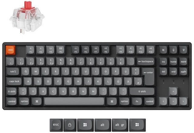 K8 Max(schwarz/grau, DE-Layout, Keychron Super Red, Aluminiumrahmen, RGB) 1