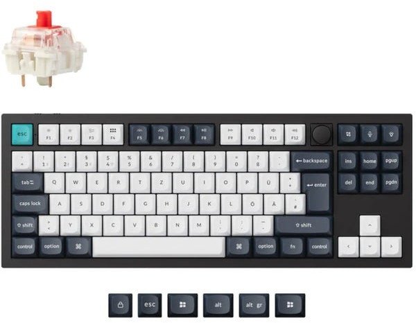Q3 Max(schwarz/mehrfarbig, DE-Layout, Gateron Jupiter Red, Hot-Swap, Aluminiumrahmen, RGB) 1