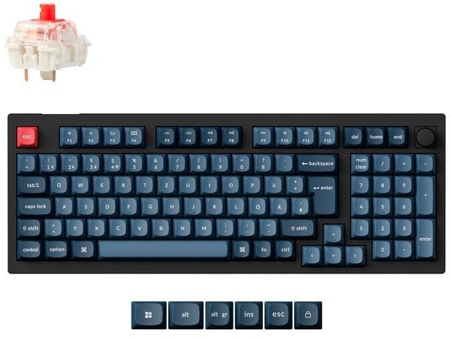 V5 Max(schwarz/blaugrau, DE-Layout, Gateron Jupiter Red, Hot-Swap, RGB) 1