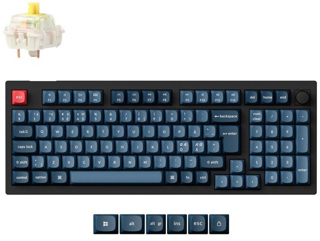 V5 Max(schwarz/blaugrau, DE-Layout, Gateron Jupiter Banana, Hot-Swap, RGB) 1