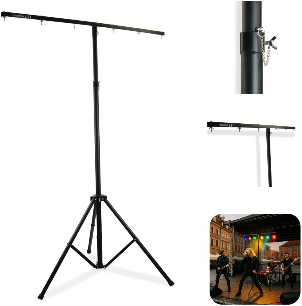 Statyw oświetleniowy z belką 1,6m-2,8m udźwig do 45kg LS1  HARDMAN one size 1