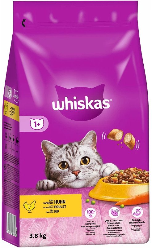 WHISKAS Adult 3,8 kg - sucha karma dla dorosłego kota, z pysznym kurczakiem 1