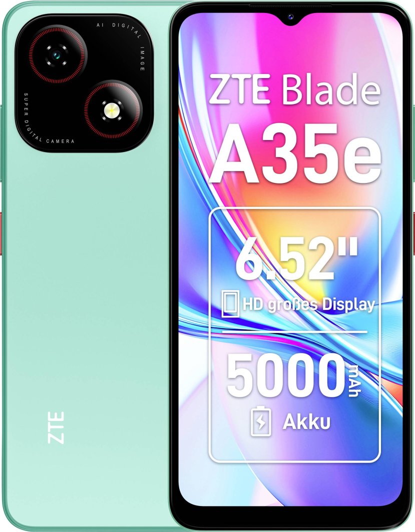 ZTE Blade A35e - 4G Smartphone - Dual-SIM - RAM 2 GB / Interner Speicher 64 GB - microSD slot - 6.52" - 1280 x 576 Pixel - rear camera 8 MP - front camera 5 MP 1