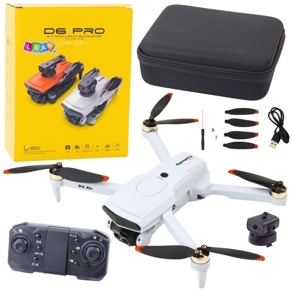 Dron D6 PRO Kamera Światła LED Aplikacja Jasnoszary 1