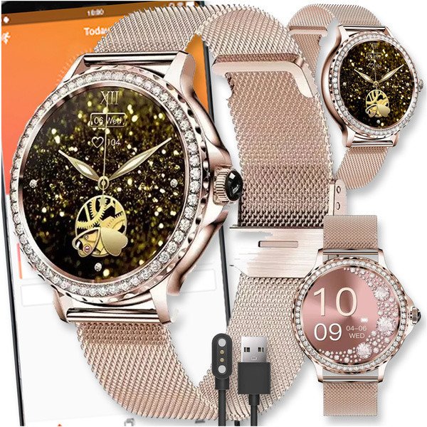 SMARTWATCH WATCH ZEGAREK AMOLED BLUETOOTH ROZMOWY MENU PL DAMSKI SMARTBAND NX19 1