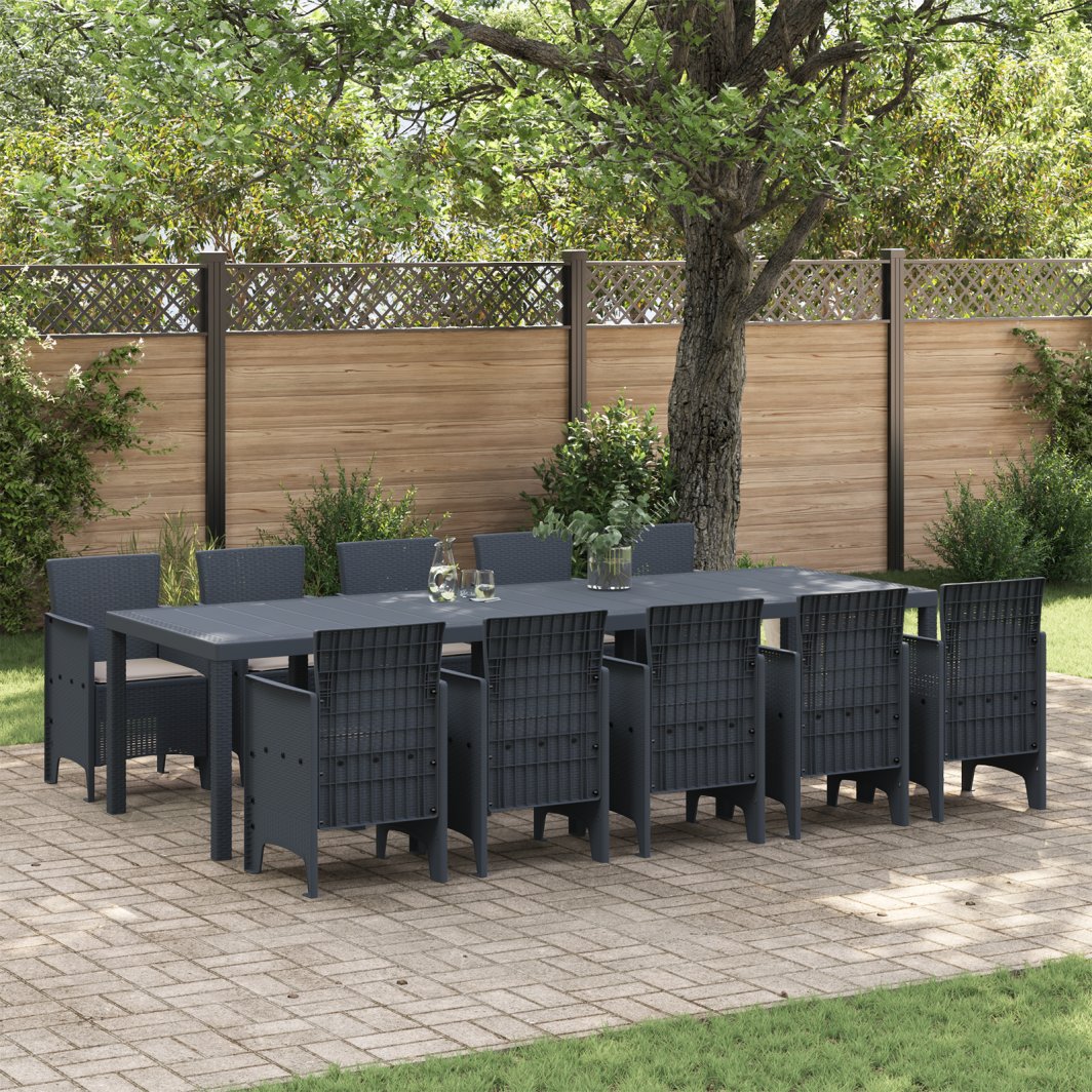 vidaXL Zestaw do jadalni w ogrodzie 11 pcs Antracyt 300 x 100 x 73 cm 1