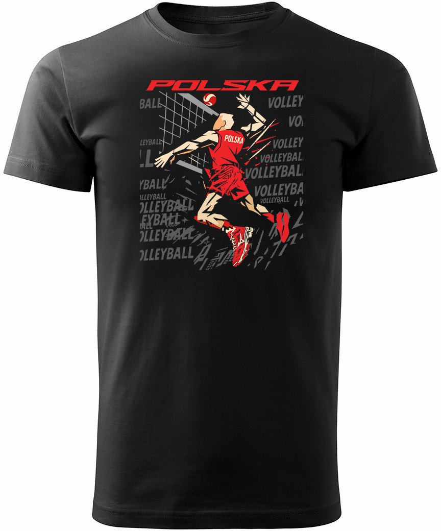 Koszulka polska siatkówka dla kibica do siatkówki siatkówka Volleyball męska czarna REGULAR L 1