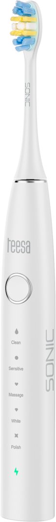 Soniczna szczoteczka do zębów TEESA SONIC 2 biała, 5 trybów pracy, etui podróżne , USB typ C 1