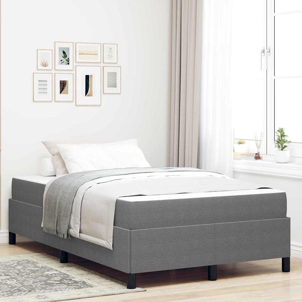 vidaXL Ramka łóżka Inny Jasnoszary 120 x 190 cm Tkanina sztruksowa 1
