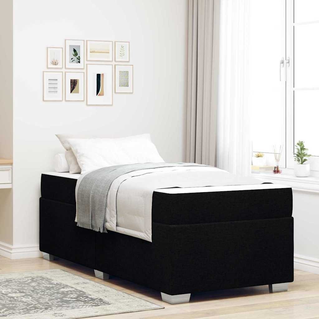 vidaXL Ramka łóżka Inny Czarny 90 x 200 cm tkanina 1