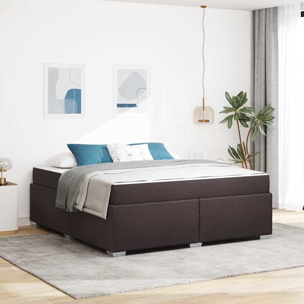 vidaXL Ramka łóżka Inny ciemnobrązowy 180 x 200 cm tkanina 1