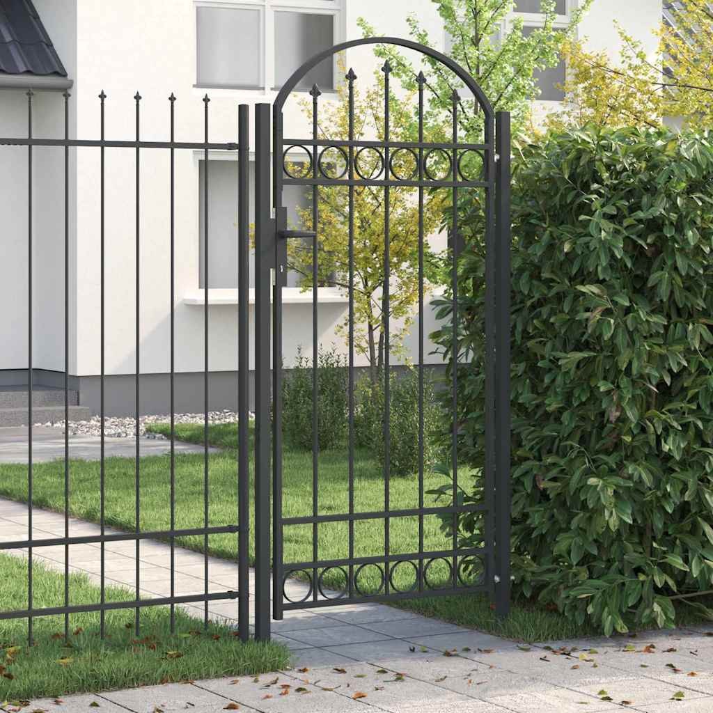 vidaXL Brama ogrodzeniowa Szary 100 x 250 cm Stal Malowana Proszkowo 1