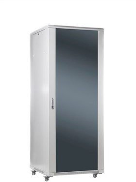 Szafa wolnostojąca 19" | 22U-60/60NAC | Szary | Maksymalne obciążenie 800kg; zdejmowane i zamykane panele boczne; drzwi szklane; 1