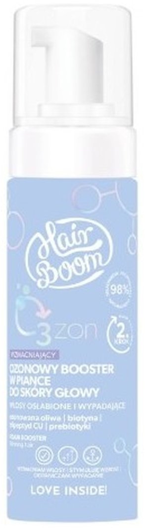 Body Boom HairBoom O3ZON Wzmacniający ozonowy booster w piance do skóry głowy 140ml 1