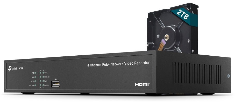 Omada VIGI NVR1004H-4P-2TB VIGI 4 Channel PoE Video Recorder 1