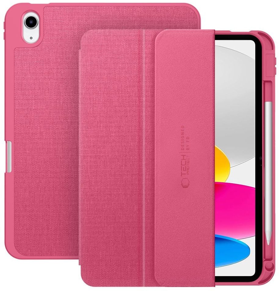 Etui Tech-Protect SmartCase Pen Canvas do Apple iPad 10.9" 2022 / 11" 2025 Magenta Bloom 1