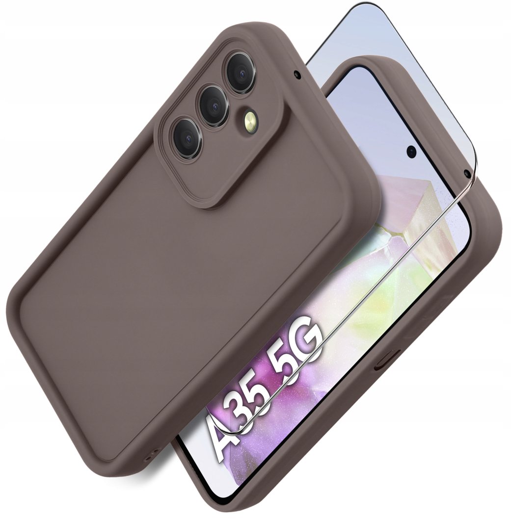 Etui do Samsung A35 5G silikonowe MATOWE + Szkło ochronne na ekran 9H 1