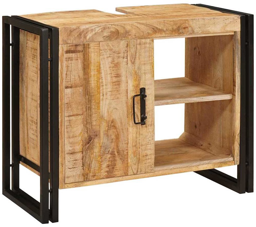 vidaXL Szafka pod umywalkę 71 x 33 x 58 cm Lite Drewno Mango, Stal 1