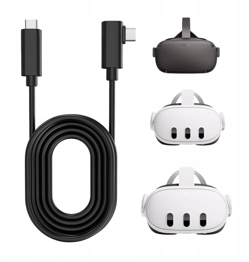 Kabel kątowy przewód 5M USB-C - USB-C do Okularów gogli VR Oculus Quest 3 2 1