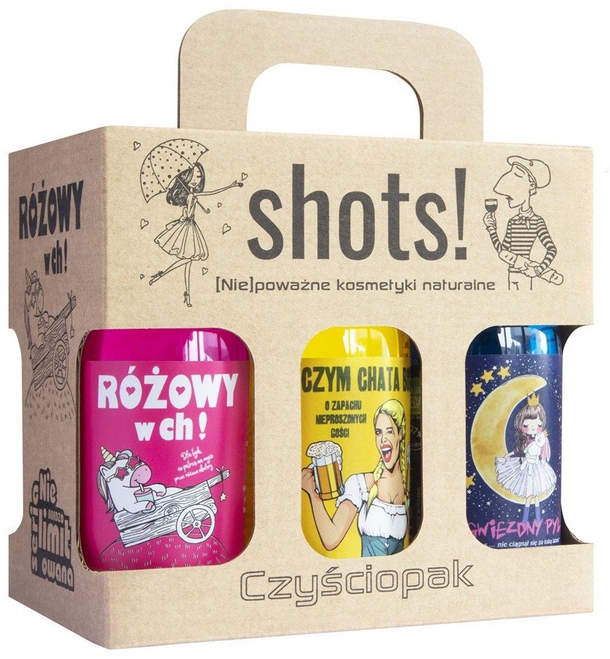 LaQ Czyściopak Shots! zestaw żeli pod prysznic 6x100ml 1