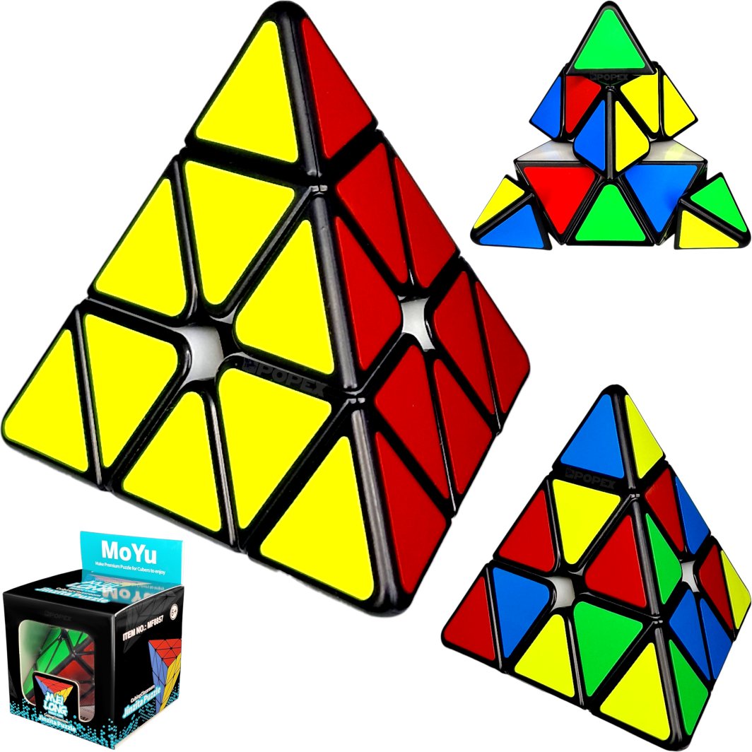 KOSTKA RUBIKA PIRAMIDA 3x3 MOYU MEILONG PYRAMINX CZARNA SZYBKA UKŁADANKA ŁAMIGŁÓWKA 1