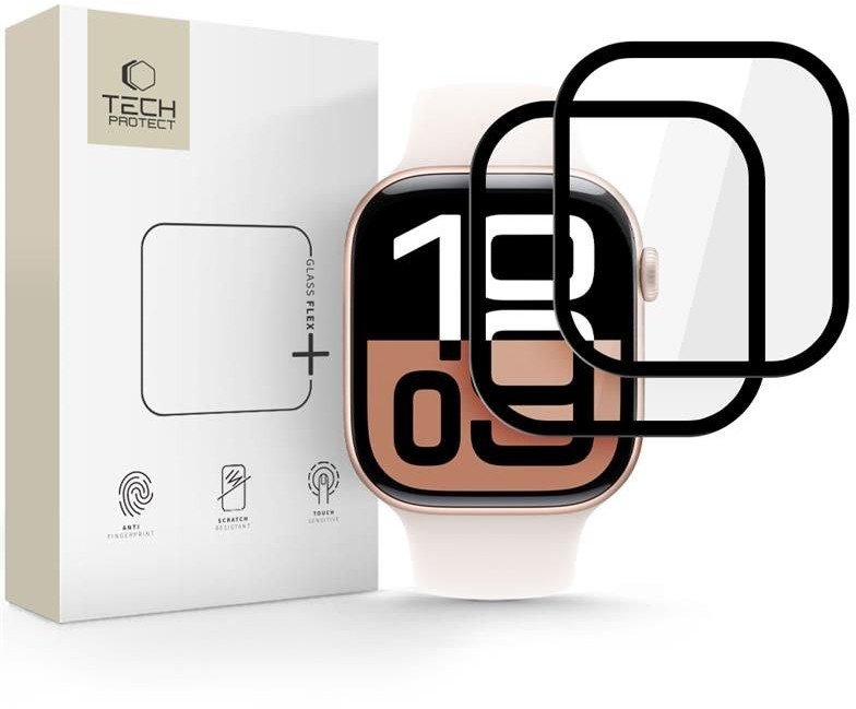 SZKŁO HYBRYDOWE TECH-PROTECT GLASS FLEX+ 2-PACK APPLE WATCH 10 (42 MM) BLACK 1
