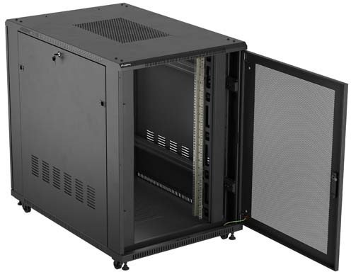 SZAFA INSTALACYJNA RACK STOJĄCA 19" 22U 800X1200 CZARNA DRZWI PERFOROWANE LANBERG (FLAT PACK) 1