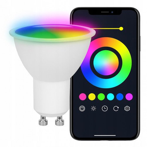 Żarówka LED GU10 Inteligentna RGB WIFI 5W 1
