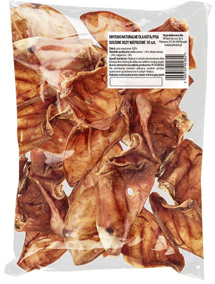 Naturalny przysmak gryzaki dla psa i kota uszy wieprzowe 10 szt. 1