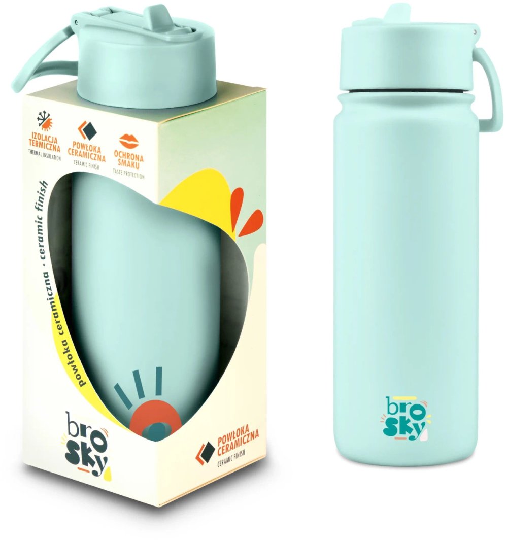 Brosky O. Miętowy bidon na wodę ze słomką 550 ml 1