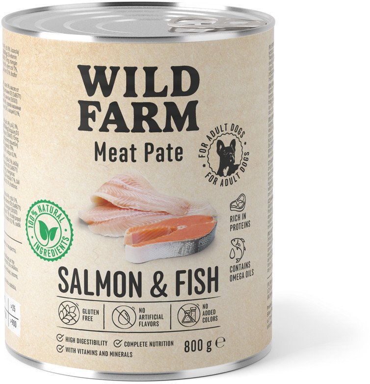 WILD FARM Pate Salmon&Fish 800g bezglutenowa karma dla psa 1